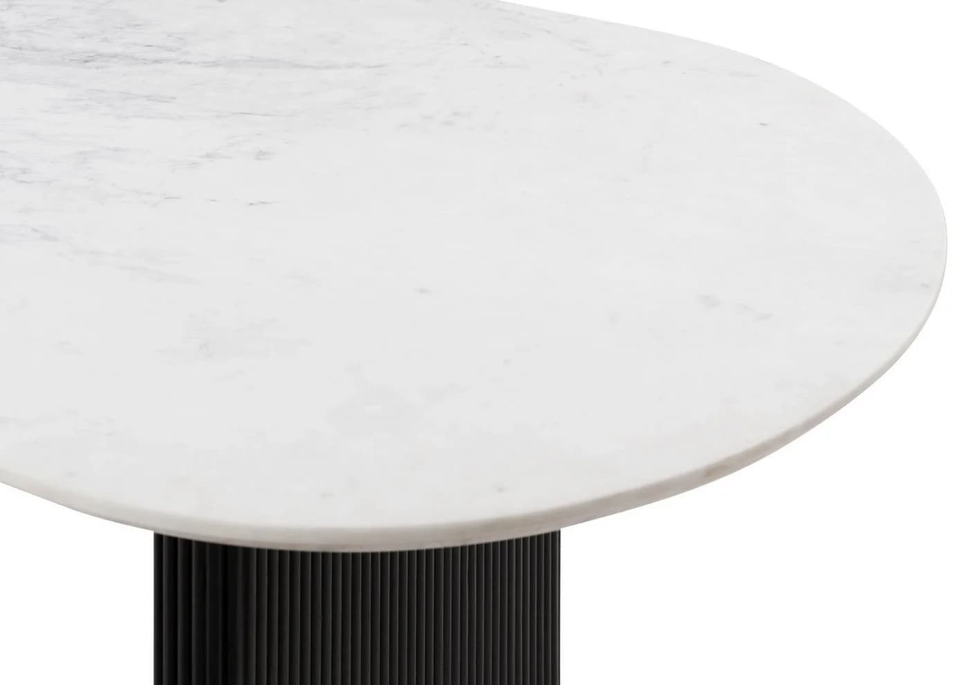 Massivmoebel24 Esstisch BARCELONA Oval Marmor Mango Schwarz/Weiß - Bild 5