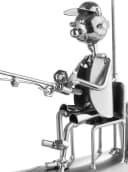 BRUBAKER Weinflaschenhalter Angler mit Sonnenschirm Silber Metall Bild 3