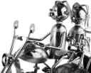 BRUBAKER Weinflaschenhalter Motorrad Paar mit Beiwagen und Hund Bild 3