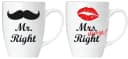 BRUBAKER Tassen-Set 2-tlg. "Mr. Right & Mrs. Always Right" Keramik Bild 1