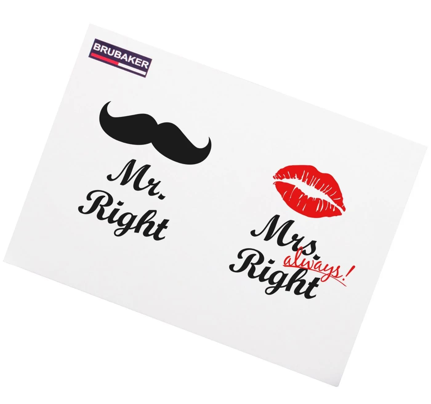 BRUBAKER Tassen-Set 2-tlg. "Mr. Right & Mrs. Always Right" Keramik - Bild 3