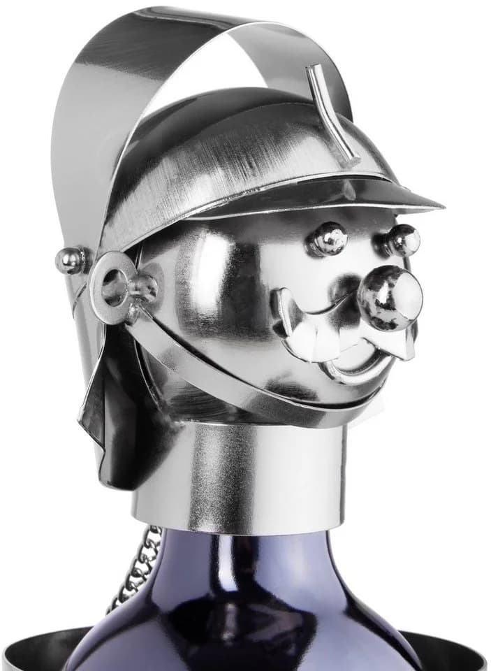 BRUBAKER Weinflaschenhalter Feuerwehrmann mit Feuerlöscher Metall Skulptur