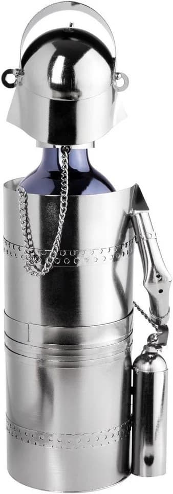 BRUBAKER Weinflaschenhalter Feuerwehrmann mit Feuerlöscher Metall Skulptur - Bild 5