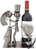 BRUBAKER Weinflaschenhalter Brautpaar Silber Metall Skulptur Bild 1