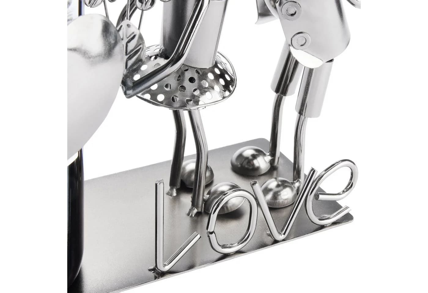 BRUBAKER Weinflaschenhalter Liebespaar Metall Silber - Bild 5