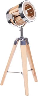 BRUBAKER Stehlampe Industrial Design Scheinwerfer Lampe Natürliche Holz Optik Bild 2