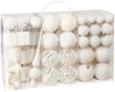 BRUBAKER 101-teiliges Weihnachtskugel-Set Cremeweiß Kunststoff Bild 2
