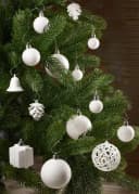 BRUBAKER 101-teiliges Weihnachtskugel-Set Cremeweiß Kunststoff Bild 5