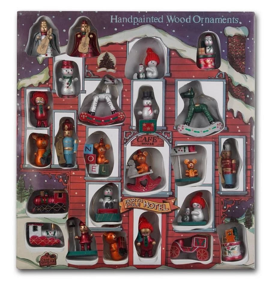 BRUBAKER Christbaumschmuck Set 24-tlg. Holz Figuren Bunt