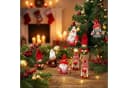 BRUBAKER Christbaumschmuck Weihnachtswichtel Set 6-tlg. Holz & Strick Rot Bild 1