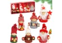 BRUBAKER Christbaumschmuck Weihnachtswichtel Set 6-tlg. Holz & Strick Rot Bild 2