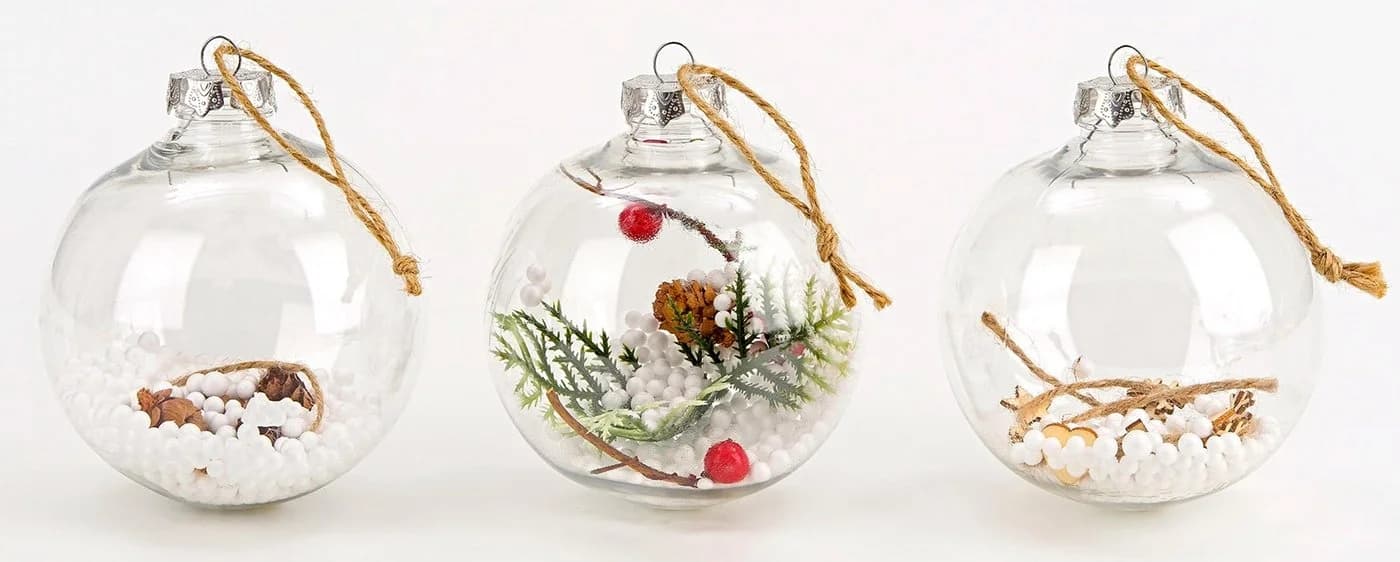 BRUBAKER Weihnachtsbaumkugel Set aus Acryl 9 St. mit Juteaufhängern - Bild 3