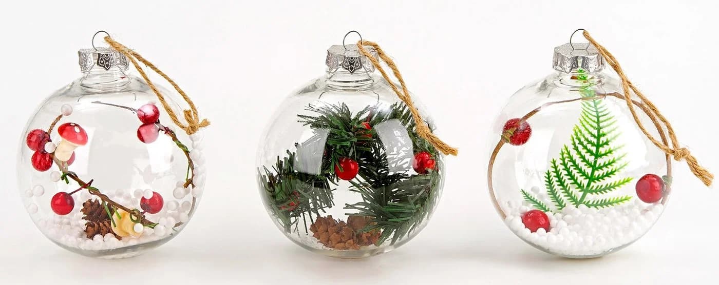 BRUBAKER Weihnachtsbaumkugel Set aus Acryl 9 St. mit Juteaufhängern - Bild 4