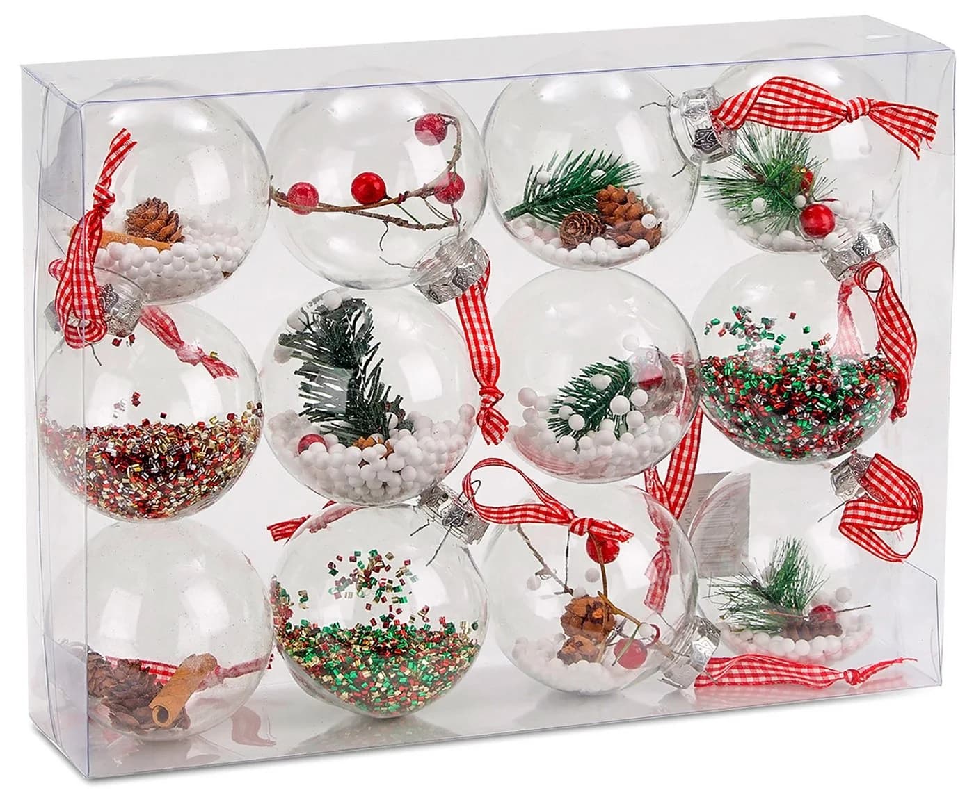 BRUBAKER Weihnachtsbaumkugel Set 12 St. Acryl mit Juteaufhängern - Bild 2