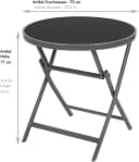 BRUBAKER Gartentisch Milano - Metall Glastisch rund klappbar 70 cm Anthrazit Bild 1