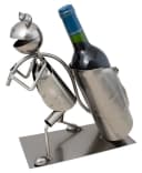 BRUBAKER Weinflaschenhalter Frosch mit Blatt Metall Skulptur Bild 1