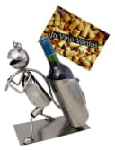 BRUBAKER Weinflaschenhalter Frosch mit Blatt Metall Skulptur Bild 2