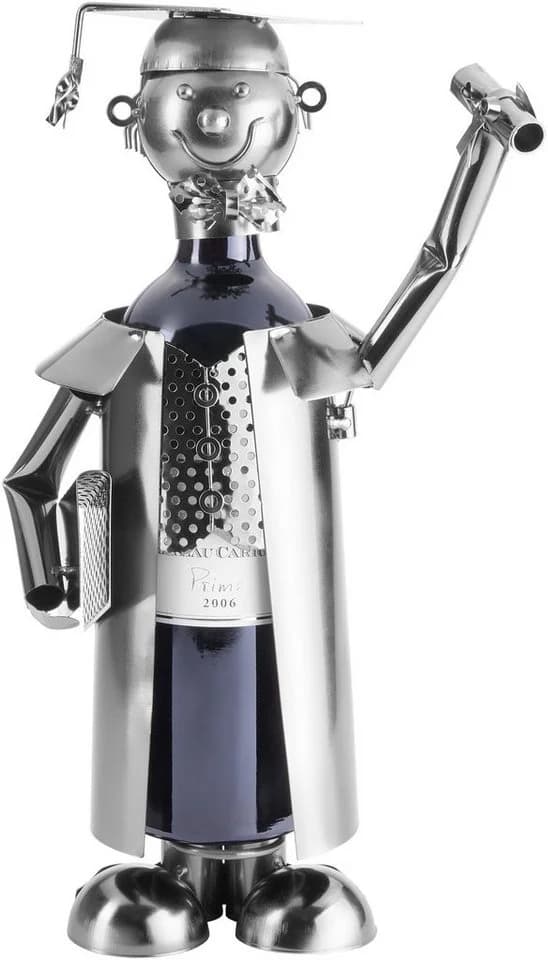 BRUBAKER Weinflaschenhalter Abschluss Metall Skulptur Silber
