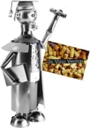BRUBAKER Weinflaschenhalter Abschluss Metall Skulptur Silber Bild 2