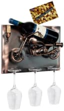BRUBAKER Weinflaschenhalter Wand Motorrad Metall Silber Bild 2