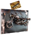 BRUBAKER Weinflaschenhalter Wand Motorrad Metall Silber Bild 4