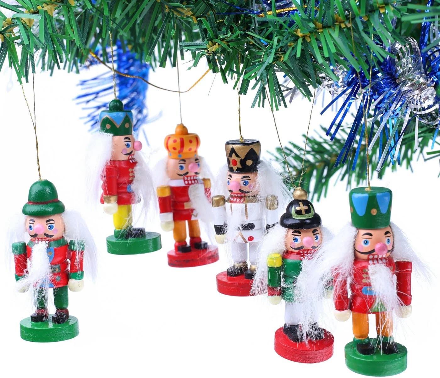 BRUBAKER Christbaumschmuck Nussknacker 6-tlg. Handbemalt Holz - Bild 2