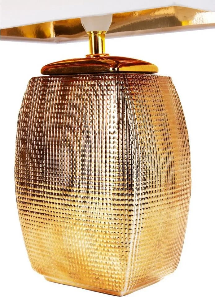 BRUBAKER Tischleuchte Nachttischlampe Gold Keramikfuß - Bild 3
