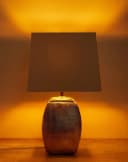 BRUBAKER Tischleuchte Nachttischlampe Gold Keramikfuß Bild 5