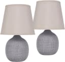 BRUBAKER Tischleuchte Grau Beige Keramik Leinen Modern Bild 2