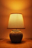 BRUBAKER Tischleuchte Nachttischlampe Grau, Keramikfuß - moderne Tischlampe, Antik - Orientalisch Bild 1