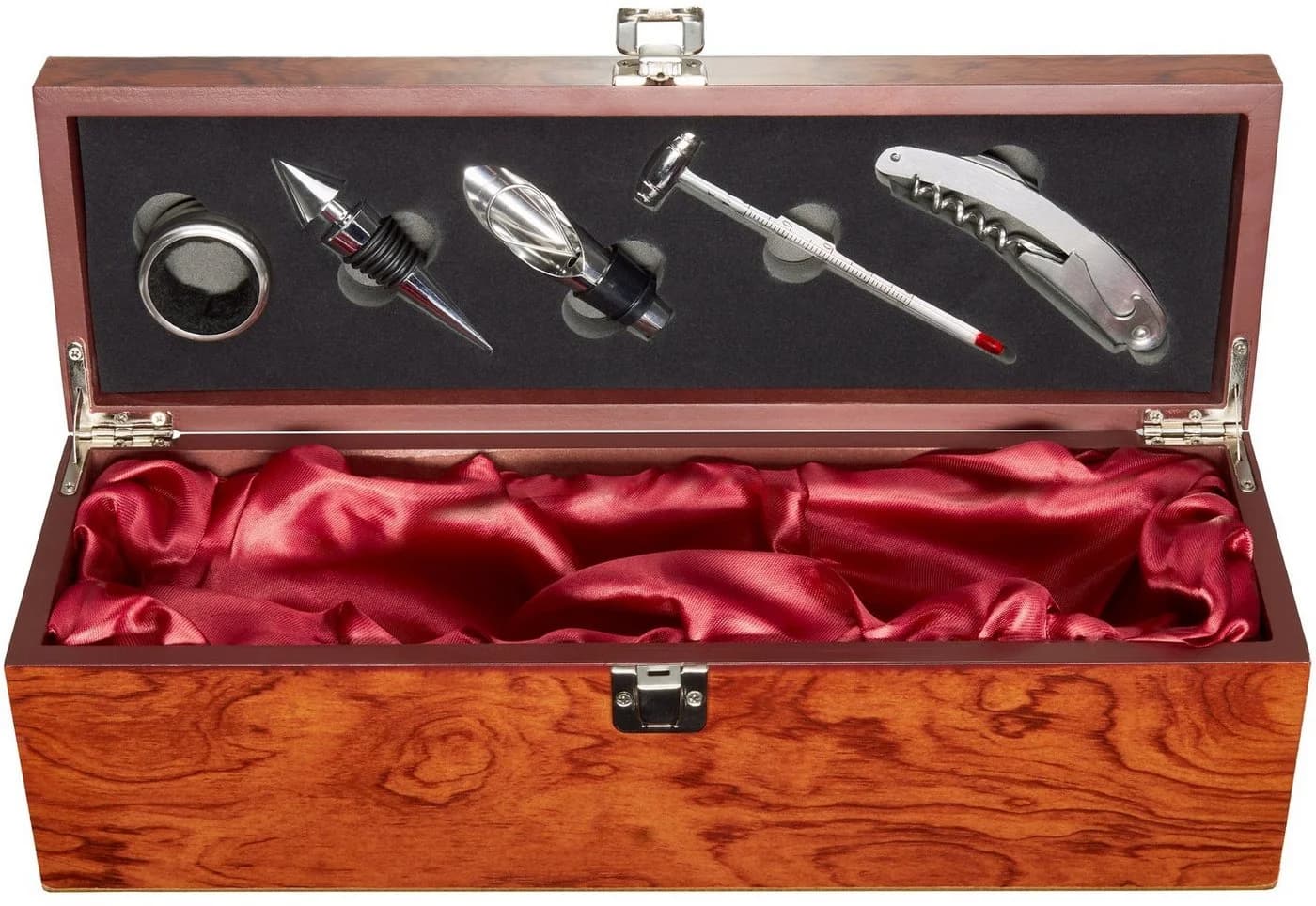 BRUBAKER Sommelier-Set 6-tlg. mit Weinkiste Edelstahl Braun - Bild 5