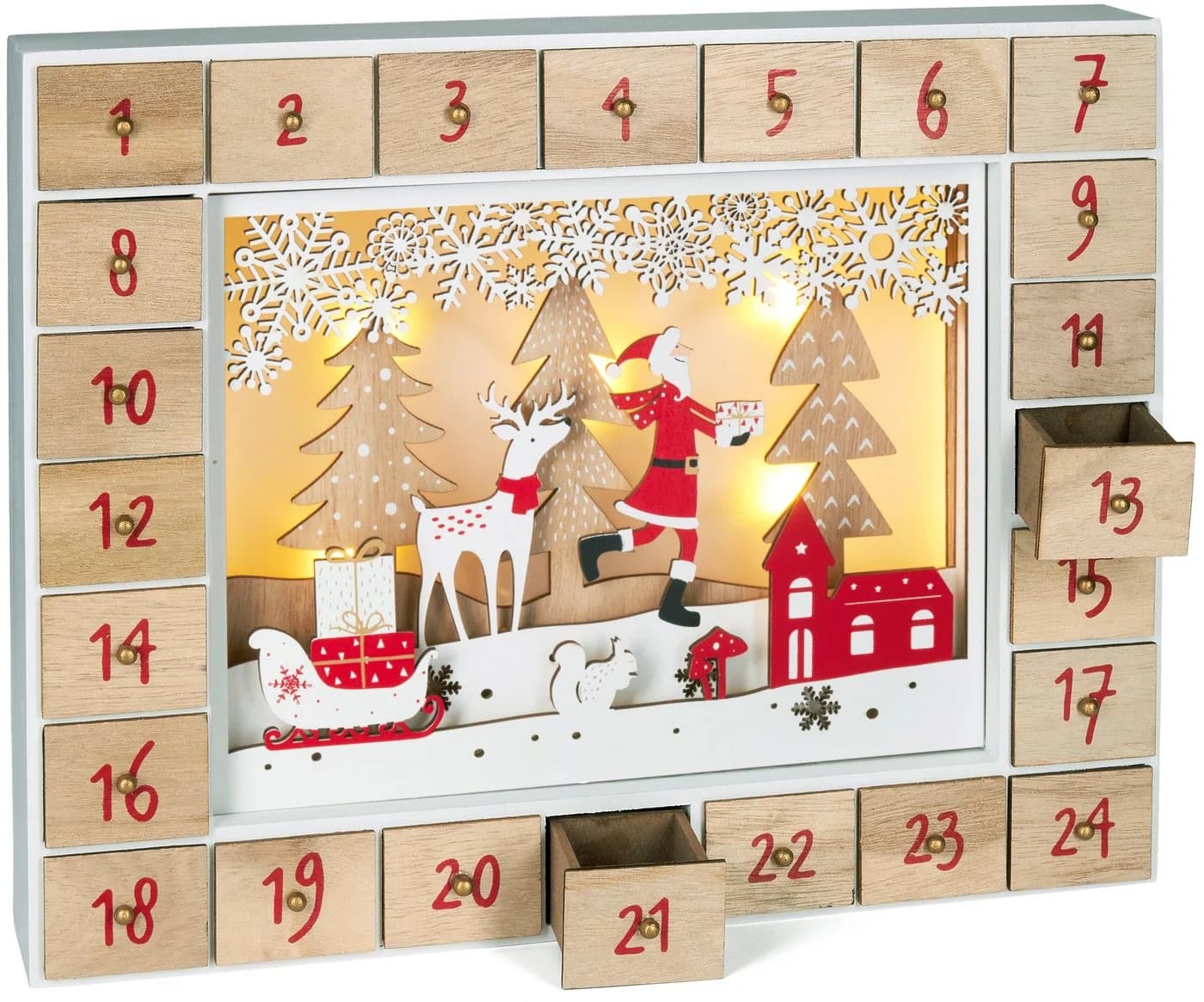 BRUBAKER Adventskalender aus Holz mit LED-Beleuchtung - Bild 2