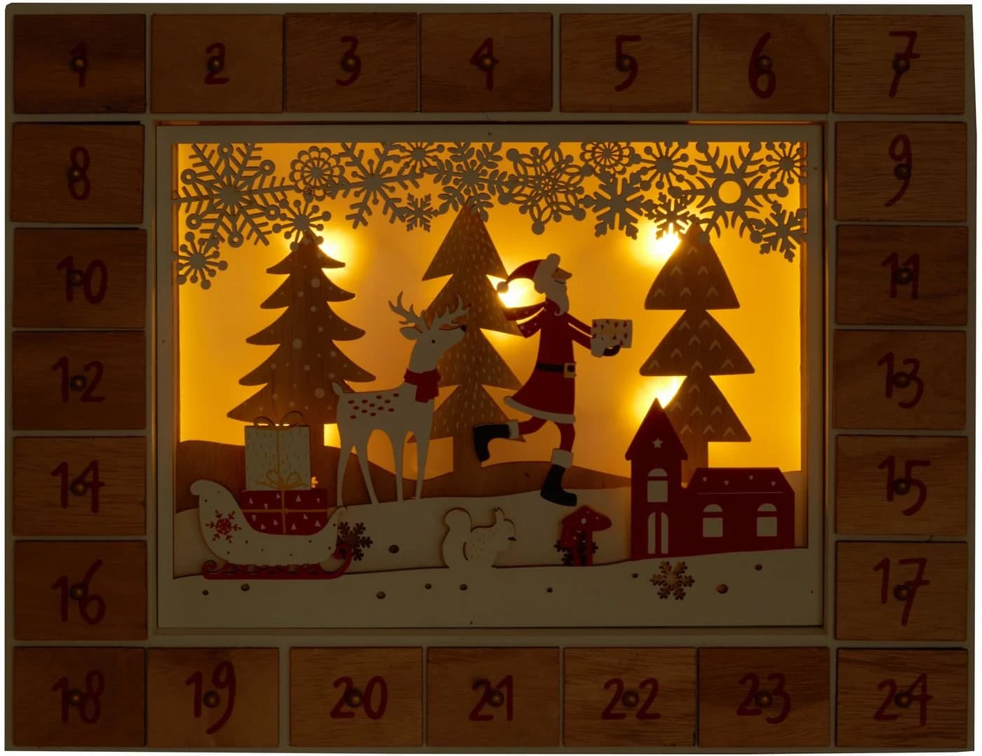 BRUBAKER Adventskalender aus Holz mit LED-Beleuchtung - Bild 5