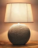 BRUBAKER Nachttischlampe 2er Set Zen Garden Weiß Keramik Jute Bild 3