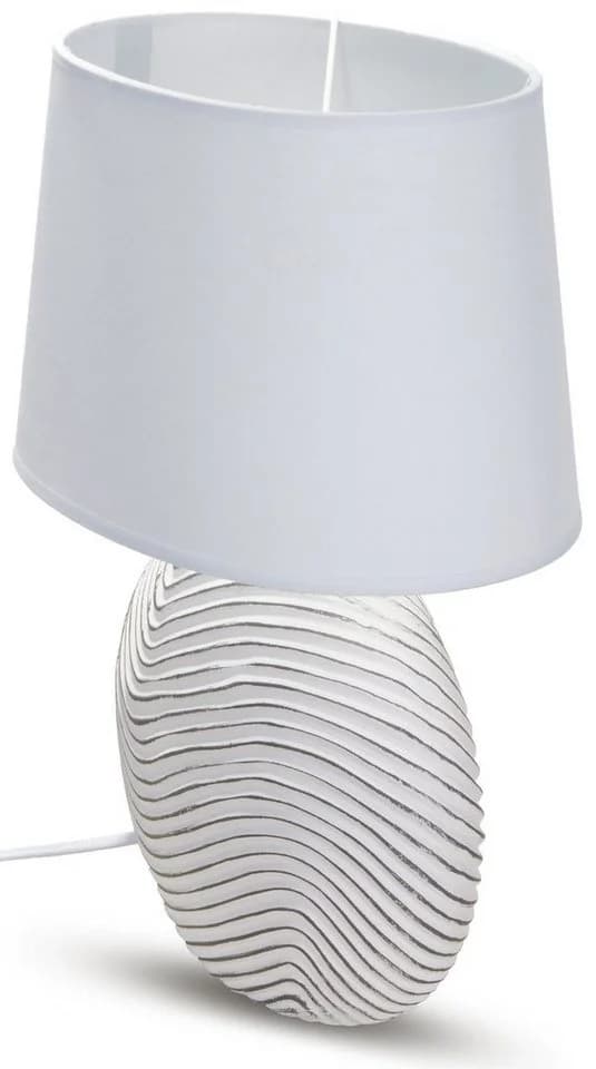 BRUBAKER Nachttischlampe 2er Set Zen Garden Weiß Keramik Jute - Bild 5