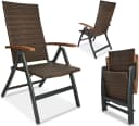 BRUBAKER Gartenstuhl Modena Klappbar Braun Grau Polyrattan Bild 2