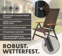 BRUBAKER Gartenstuhl Polyrattan klappbar Hochlehner Campingstuhl Bild 5