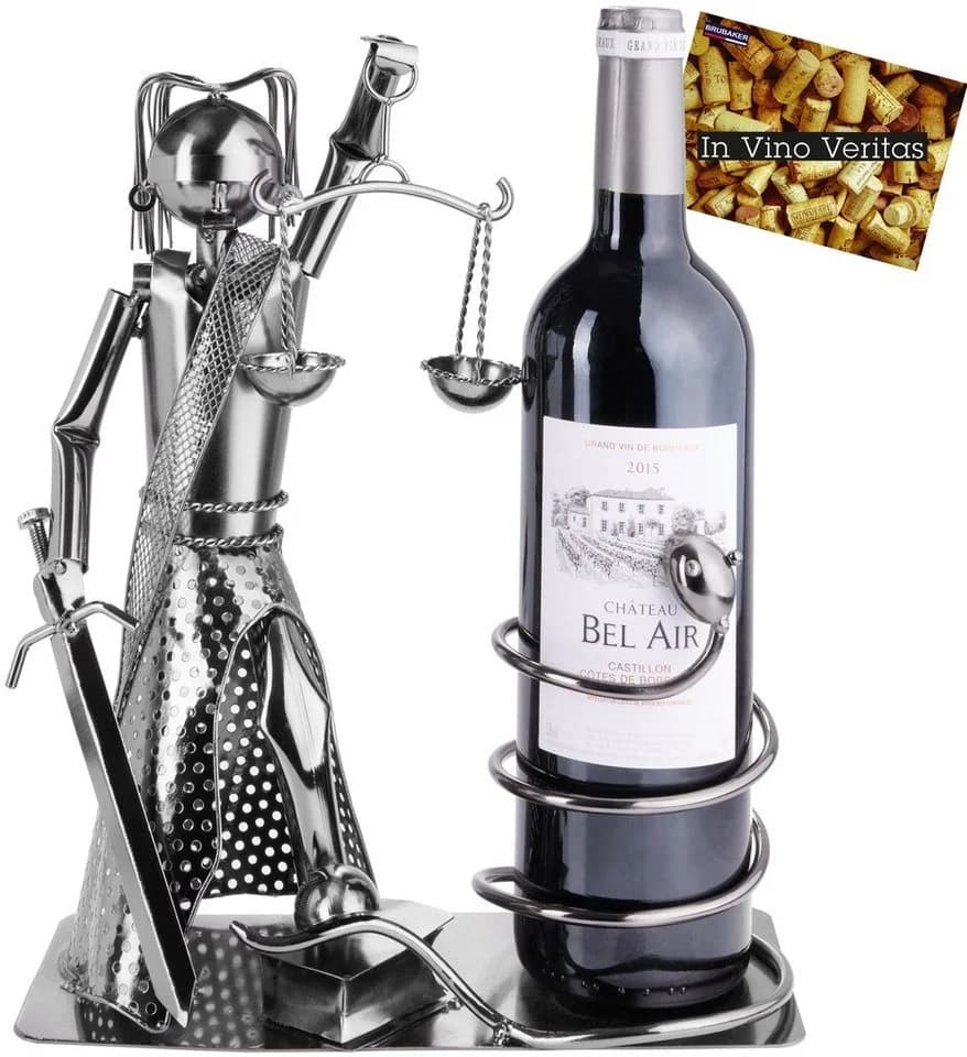 BRUBAKER Weinflaschenhalter Justitia mit Schlange Metall - Bild 2