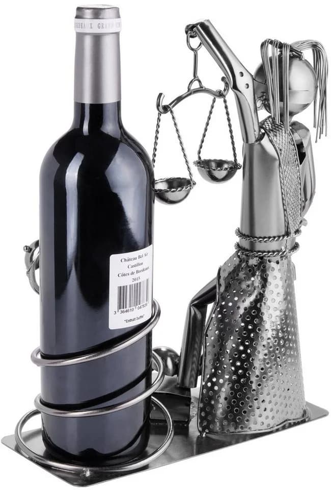 BRUBAKER Weinflaschenhalter Justitia mit Schlange Metall - Bild 3