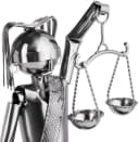 BRUBAKER Weinflaschenhalter Justitia mit Schlange Metall Bild 4