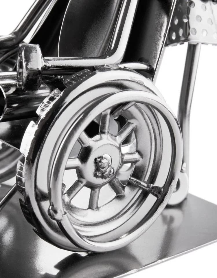 BRUBAKER Dekofigur Schraubenmännchen Pflegerin mit Rollstuhlfahrer Metallfigur - Bild 5