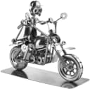 BRUBAKER Dekofigur Schraubenmännchen Motorradfahrer Metallskulptur Silber Bild 2