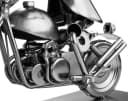 BRUBAKER Dekofigur Schraubenmännchen Motorradfahrer Metallskulptur Silber Bild 5