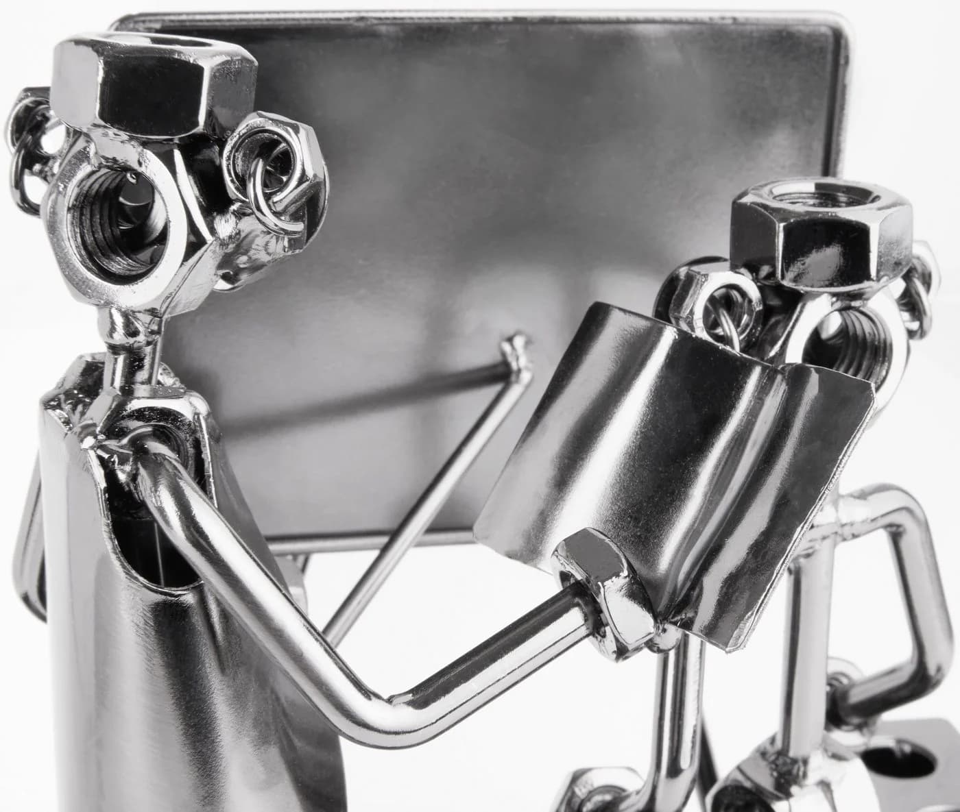 BRUBAKER Dekofigur Schraubenmännchen Lehrer Metall Skulptur mit Halter - Bild 5