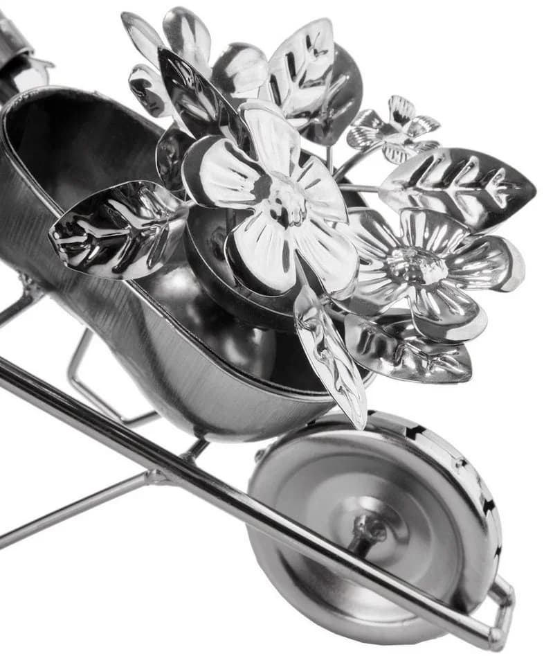 BRUBAKER Weinflaschenhalter Gärtnerin Metall Skulptur Silber