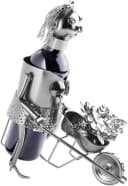BRUBAKER Weinflaschenhalter Gärtnerin Metall Skulptur Silber Bild 5