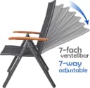 BRUBAKER Gartenstuhl Verona Klappstuhl Anthrazit mit verstellbarer Rückenlehne Bild 1