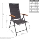BRUBAKER Gartenstuhl Verona Klappstuhl Anthrazit mit verstellbarer Rückenlehne Bild 3