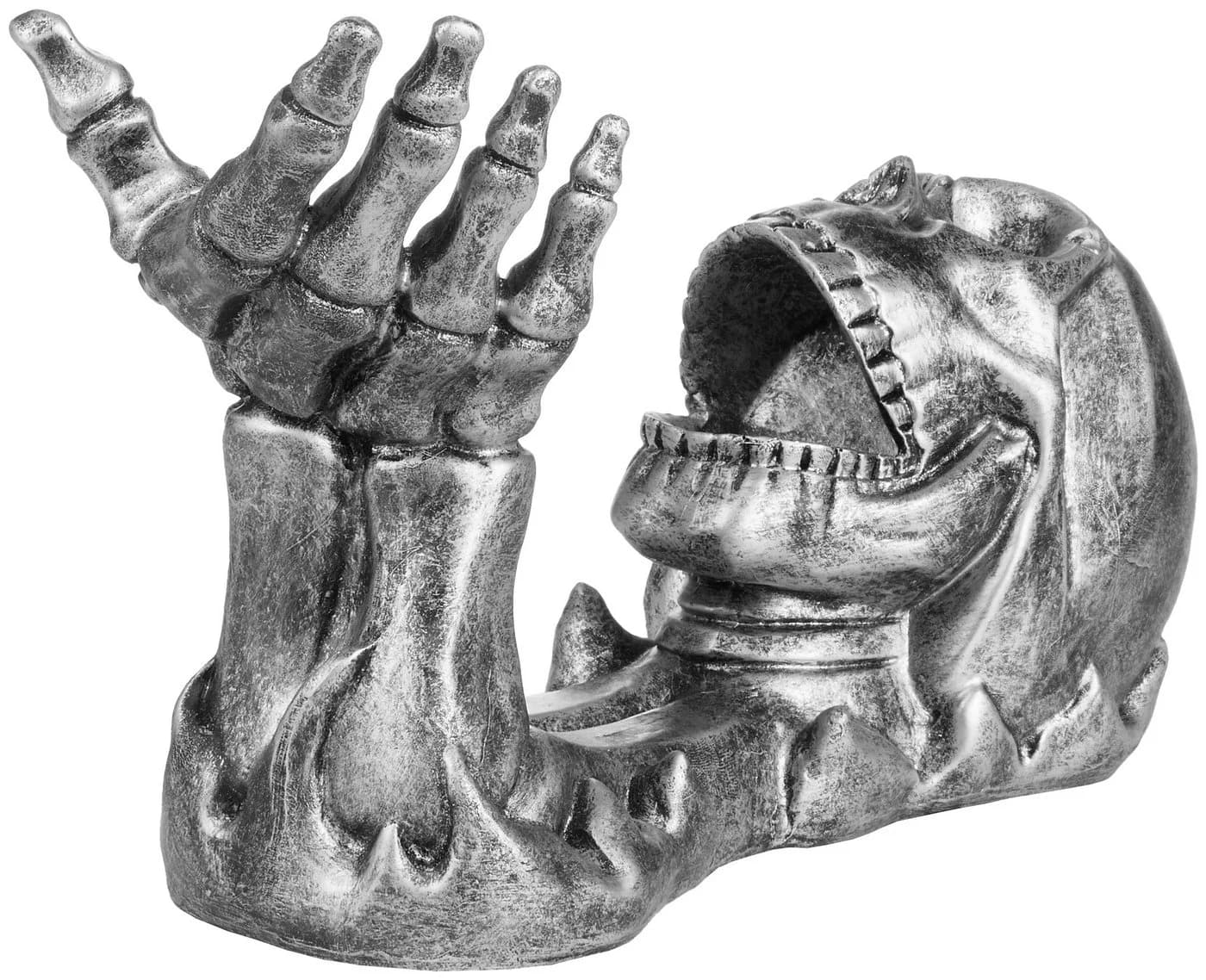 BRUBAKER Weinflaschenhalter Totenkopf Silber Handbemalt - Bild 3