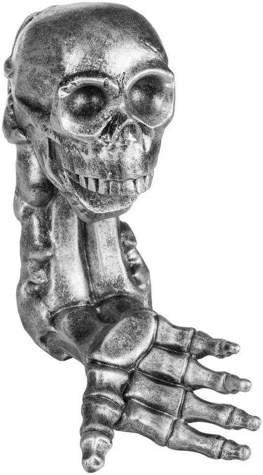 BRUBAKER Weinflaschenhalter Totenkopf Silber Handbemalt - Bild 4